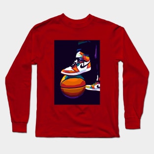 Basketball x Shoes Colorful Pop Art Long Sleeve T-Shirt